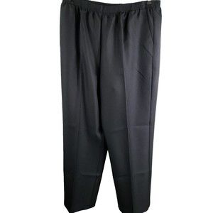 Alfred Dunner Women's 18 Classics Pull on Straight-Leg Pants Black NEW